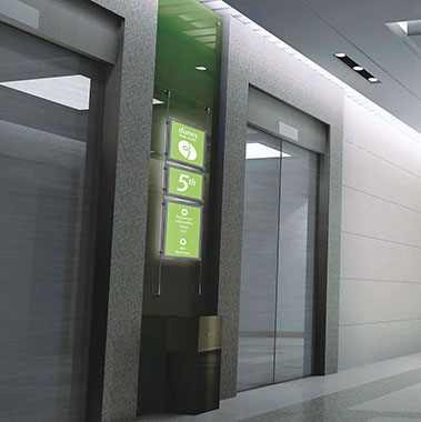 Stilvolle Hinweistafeln zur Raumbeschriftung und andere Informationen. LED-hinterleuchtet